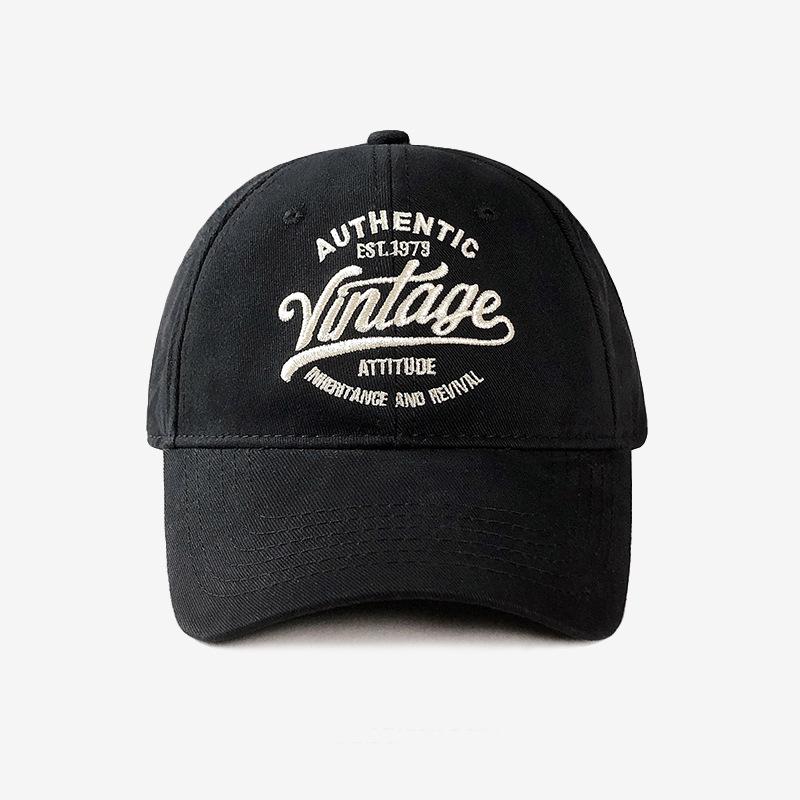 

Vintage hip-hop letter embroidery baseball hat autumn couple new street casual versatile cap tide Adjustable