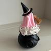 Witch Hat Ghost Cauldron Figurine Halloween Cartoon Ghost Cauldron Statue Sculpture Holiday Party Desktop Decoration Ornament