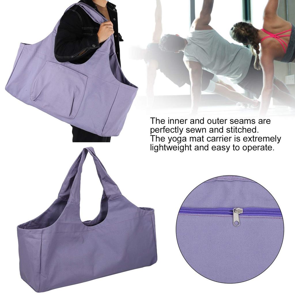 Yoga Mat Tote Large for for Stylish Bag, Bag, Capacity, Lightweight, Durable, Travel, Women, (purple)