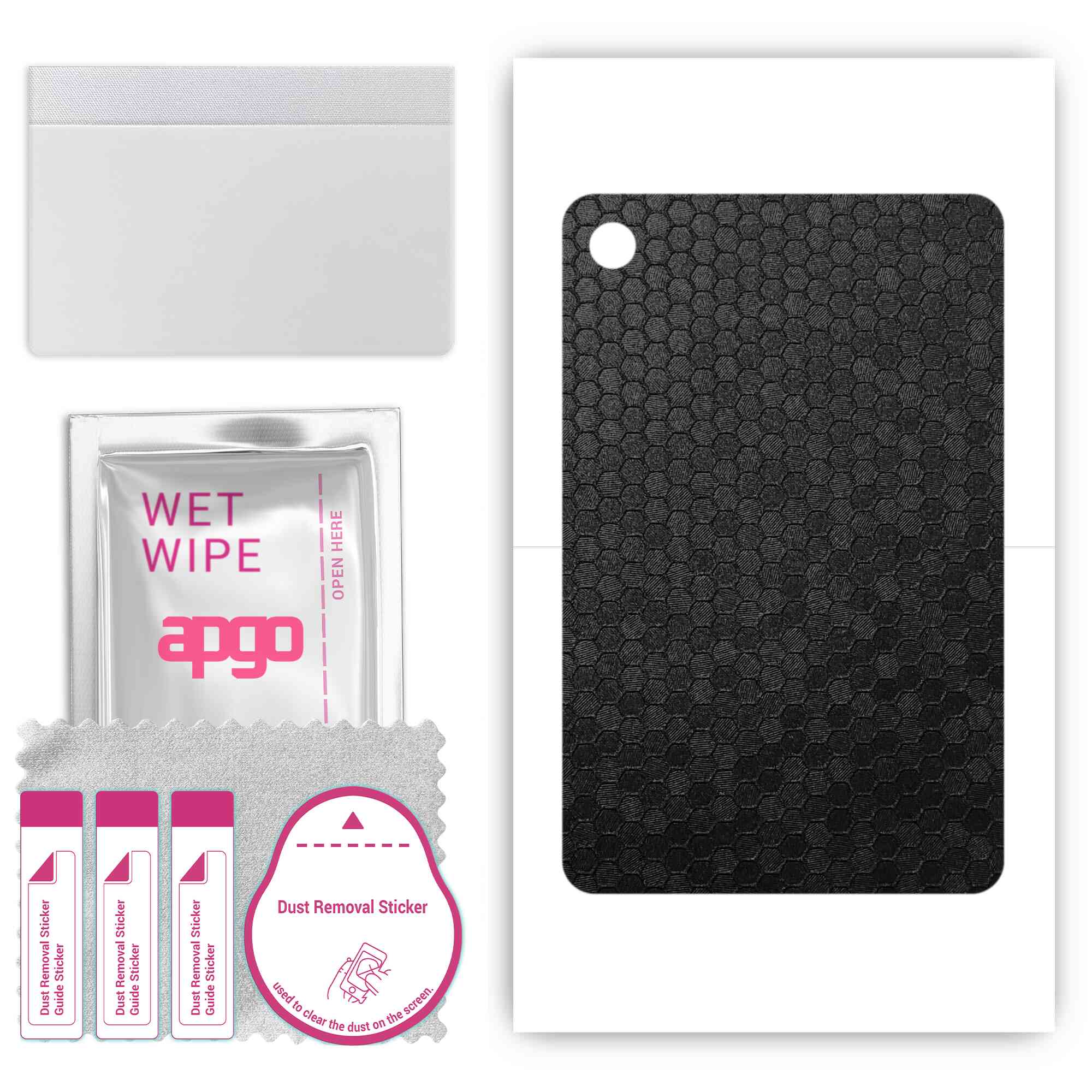 

apgo skin sticker film foil vinyl for the BACK compatible with TCL Tab 8L, scratch-resistant, easy to install - Black Honeycomb
