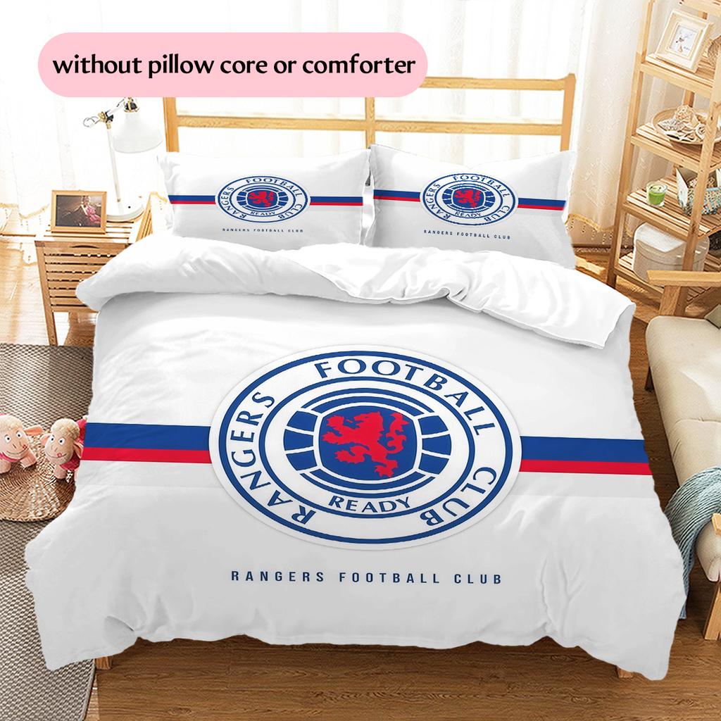 Rangers FC2 Pattern Bedding Quilt Set Home Decoration Gift (1 * duvet cover + 2 * pillowcase without core)