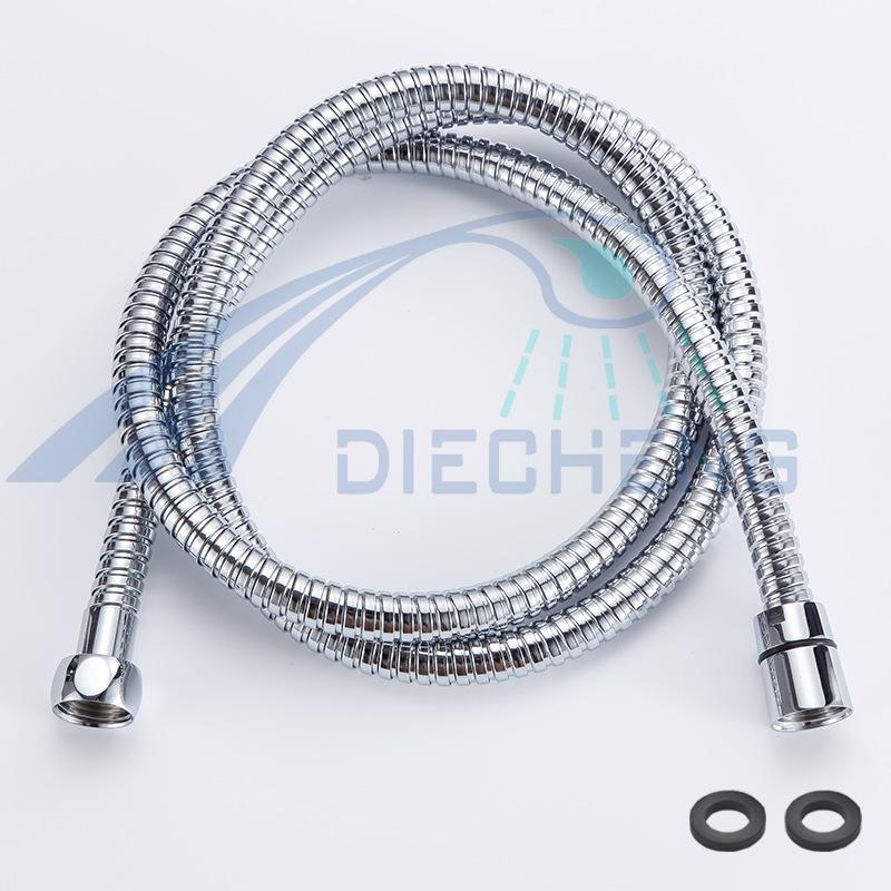European & Japanese Style High-Pressure Shower Hose: 1.5-2m, Cold/Hot Water, Copper Cap, Stainless Steel, Double Buckle
