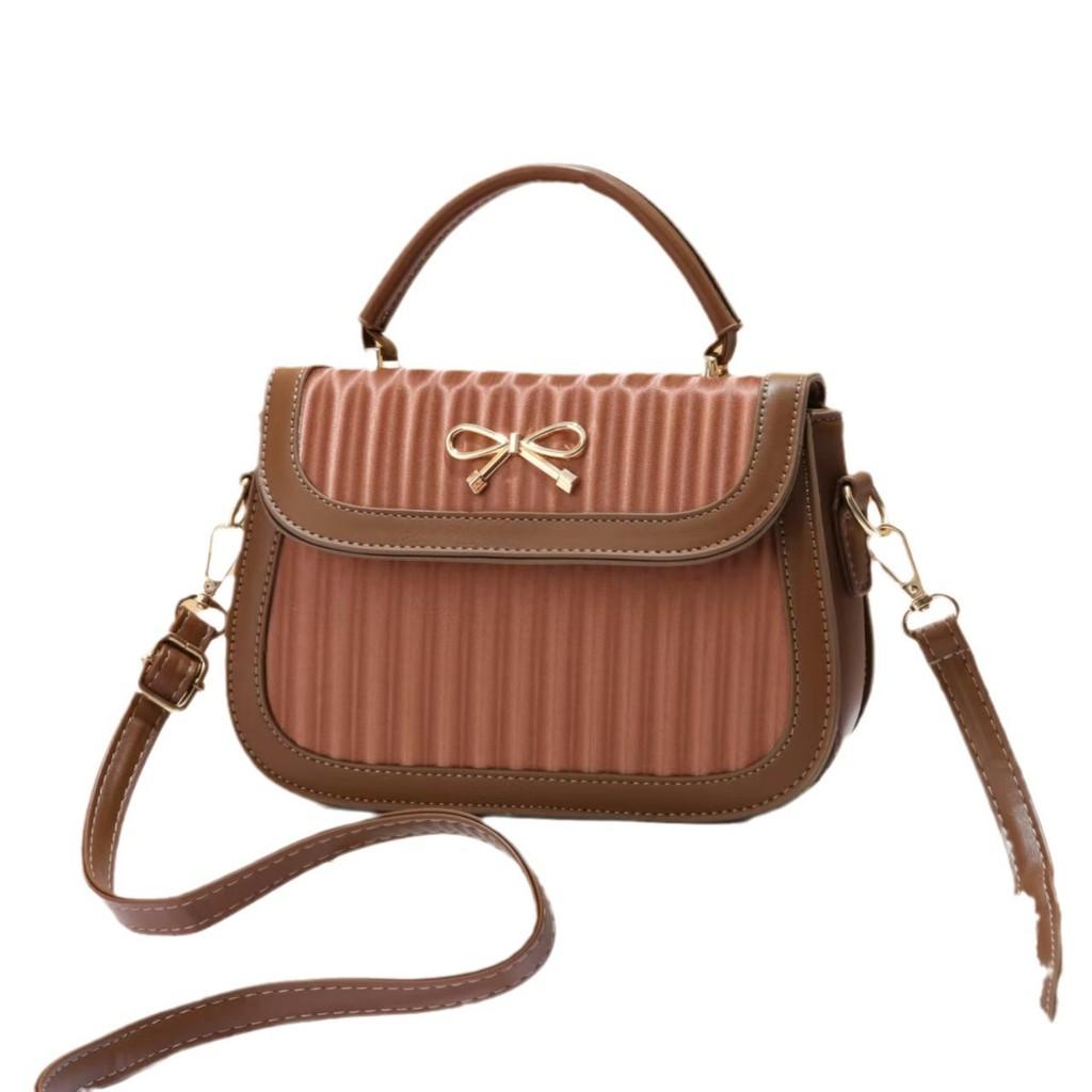 Eyecatching Color Block Shoulder Bag With Ample Space And Trendy Retro European Style