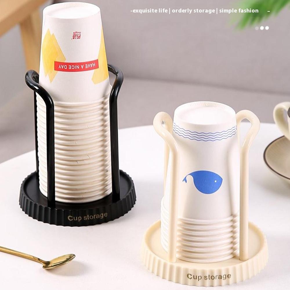 Disposable Cup Dispenser Paper Cup Holder Storage Rack Punching Free for Home