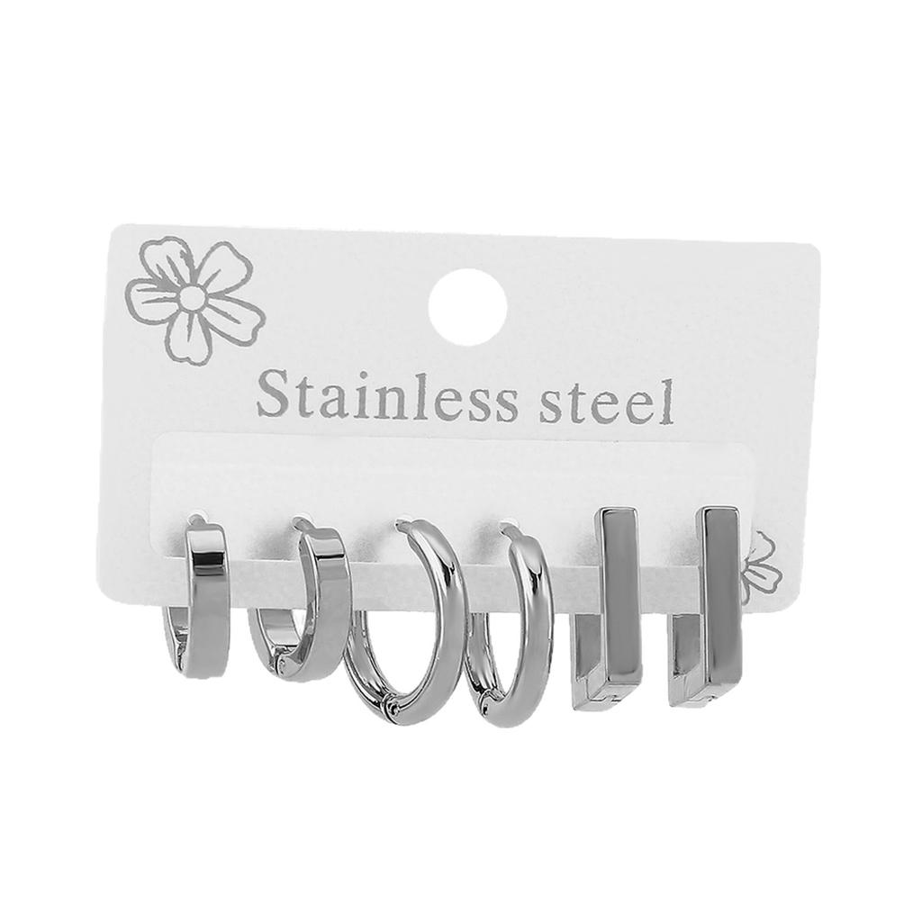 Women Fashion Stainless Steel Star Earrings Set Minimalist Luxury Vintage Unique Design Geometric Stud Earrings For Women