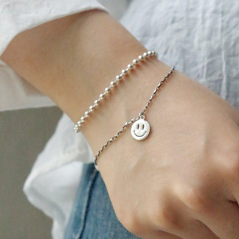 J.Lauren 925 Silver 3mm Silver Ball Chain Bracelet B0958