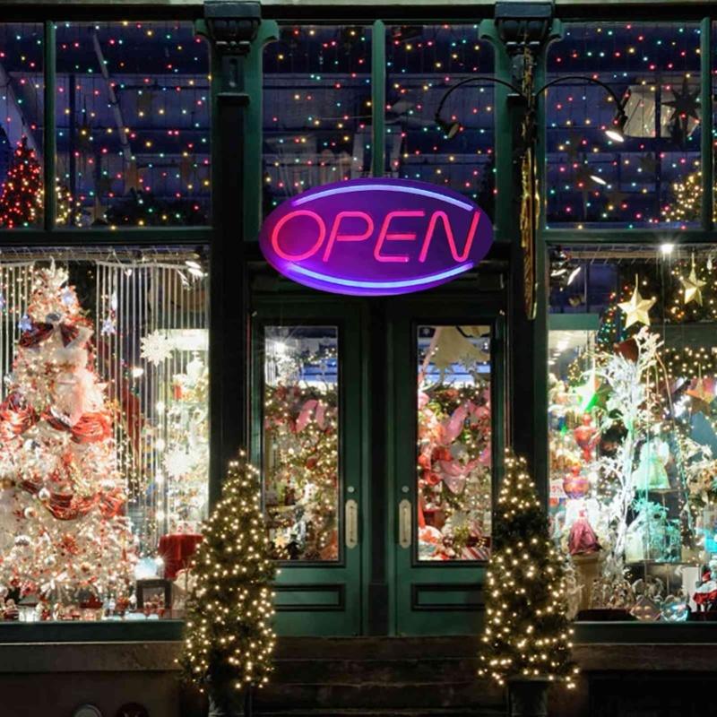 OPEN Letters Shaped Hanging LED Neon Light Shop Signs USB LED Light For Home Store