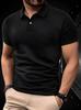 European Men's Summer Mesh Breathable Short Sleeve Polo Shirt - Slim Fit Casual T-Shirt