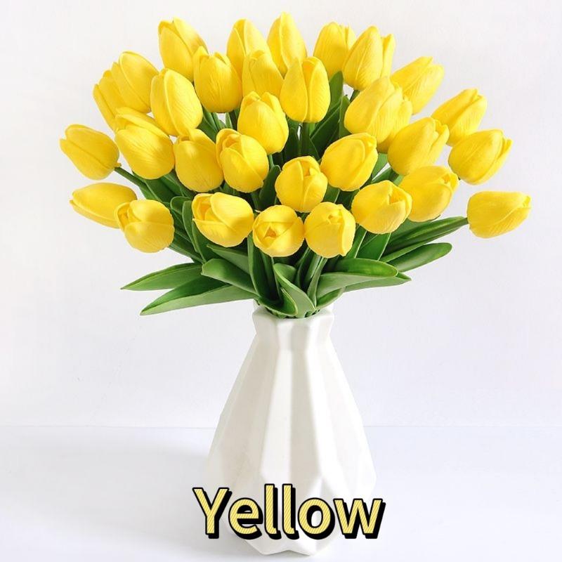 Premium Artificial Flowers Real Touch Tulips Bouquet Fake Flowers For Home Room Bedroom DIY Decor Party Wedding Decoration