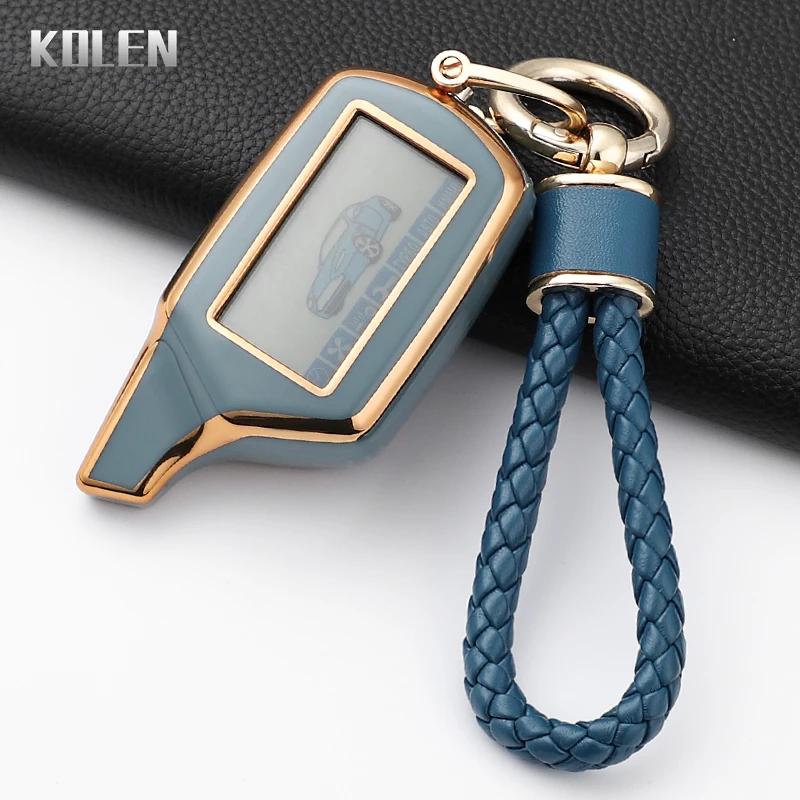 Fashion Tpu Car Key Case Cover For Starline B9 B91 B6 B61 A91 A61 V7 Russian Two Way Version Lcd Car Alarm Keychain Protector