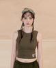 Nuke Jupiter Back Slit Crop Sleeveless_Women [Khaki]
