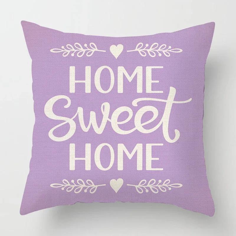 Geometric Light Purple Pillow Cover 50*50 Living Room Sofa Cushion Cover 40*40 Solid Color Decorative Cushion Cover Home Decor