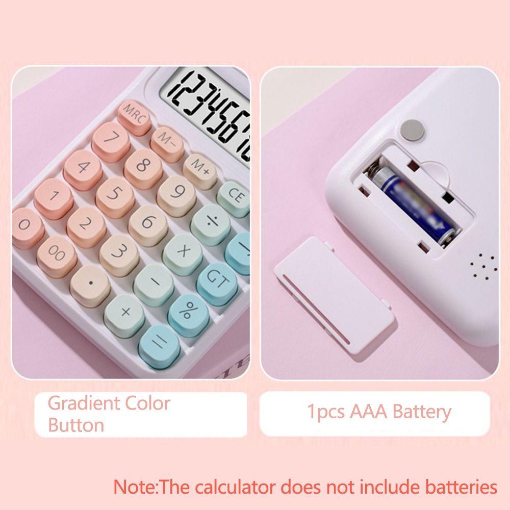 Cute 12 Digits Calculator Large LCD Display Candy Color Finance Calculator Portable Practical Student Calculator