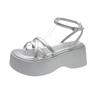 French muffin thick-soled simple temperament with sandals women's shoes 2025 new summer height-increasing Roman shoes