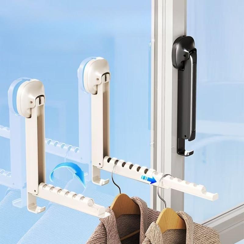 Drying Rack with Suction Cup Foldable Retractable Portable Clothes Drying Folding Clothes Racks Folding Wall-mounted Clothes