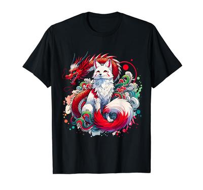 Neunschwänziger Fuchs Drachen T-Shirt