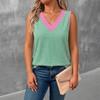 Women Sleeveless V Neck Tank Top Casual Knit Vest Lightweight Summer Blouse Soft Fabric Relaxed Fit