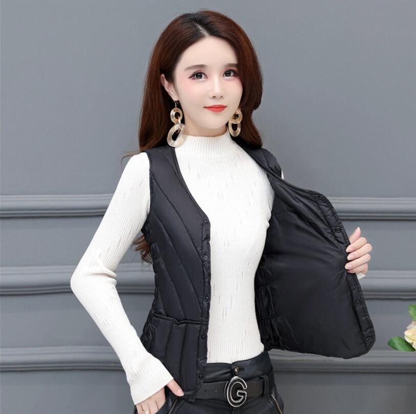 Winter Down Cotton Vest Women Thick Velvet 2025 New Lightweight Slim Short Inner Wear Warm Inner Tank Top Mother Waistcoat Thick