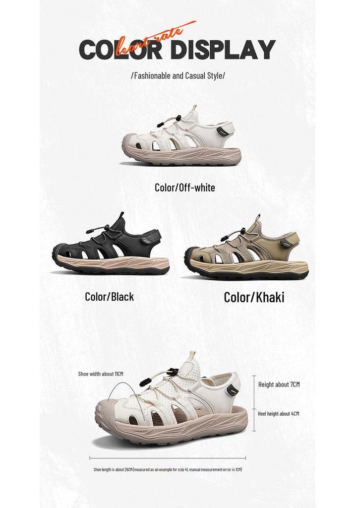 Men's Plus Size Cross-Strap Breathable Closed-Toe Sandals for Summer 2025 - Casual Outdoor Beach Shoes