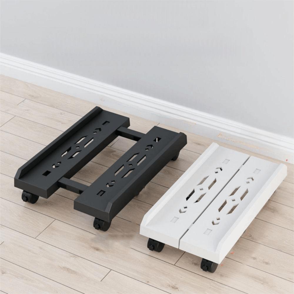 Black White Mobile CPU Stand Adjustable Under Desk CPU Holder Practical Ventilated PC Rack  Office