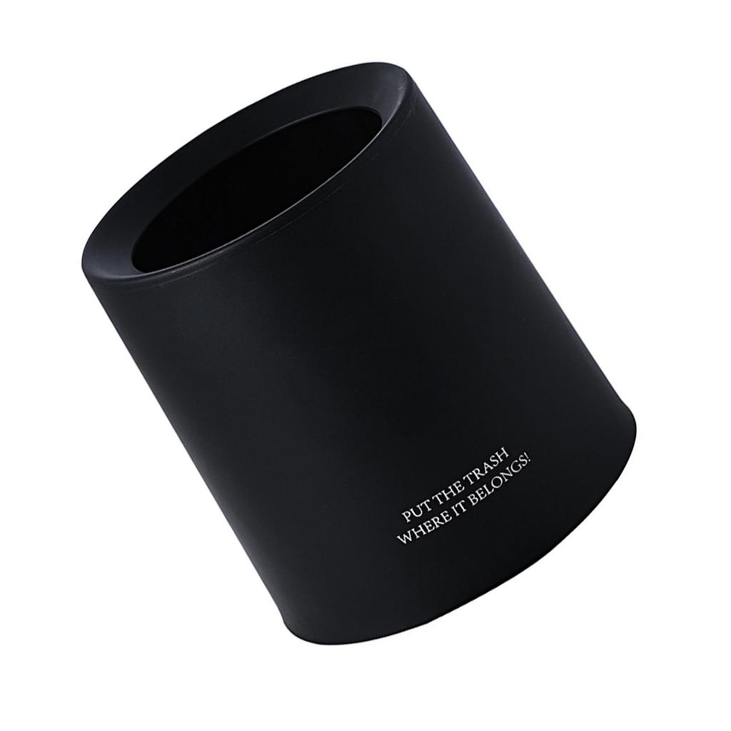 Desktop Trash Can Animal Pattern Cute Portable Mini Waste Basket for Study Office 1.5L Black