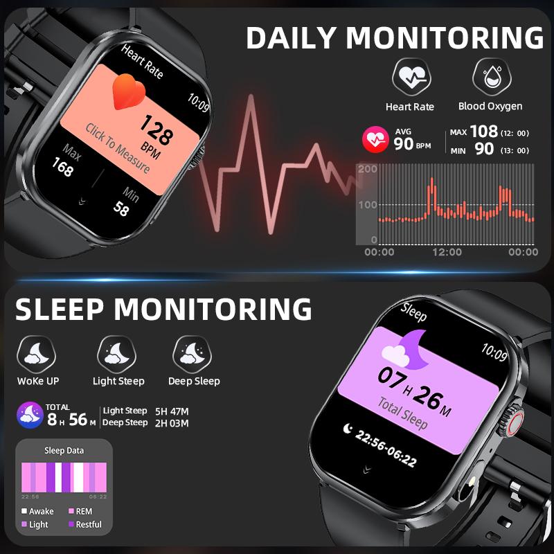 LIGE Novo Smartwatch 2.01 polegadas Chamada Bluetooth Esportes ao Ar Livre À Prova d'Água Smartwatch Masculino