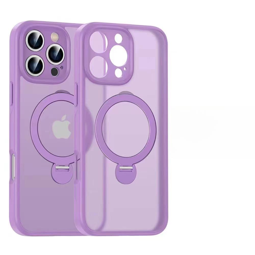 Applicable To IPhone 16 Rotating Magnetic Bracket Mobile Phone Case Apple 15 ProMax Skin Feeling Anti-fall Protection Case