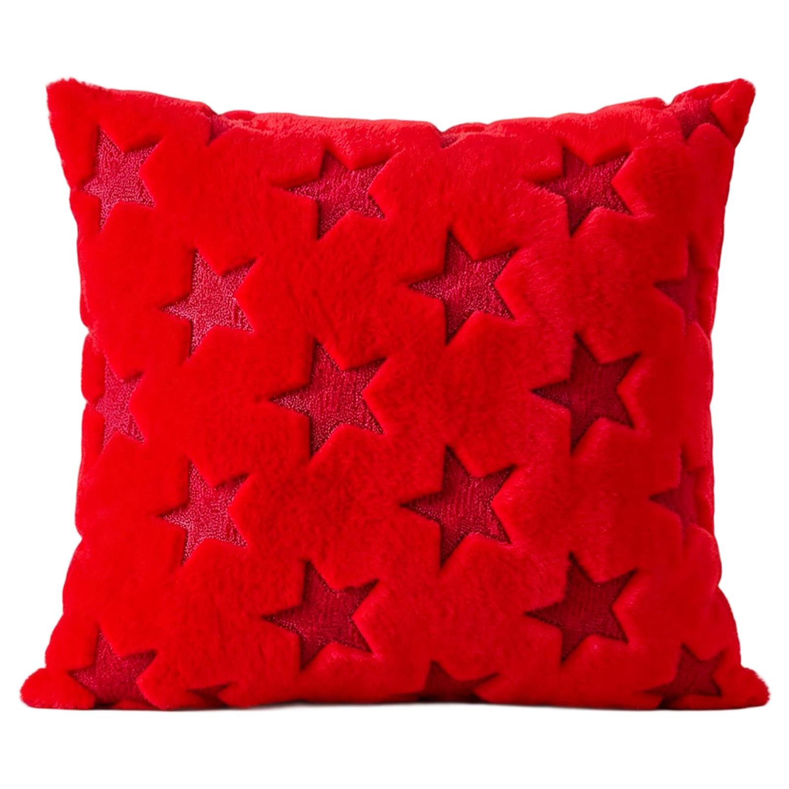

45x45CM Quilted Pillowcase Cover with Star Pattern Decorative Cushion Cover for Sofa Chair Car Home Use without Insert One Size