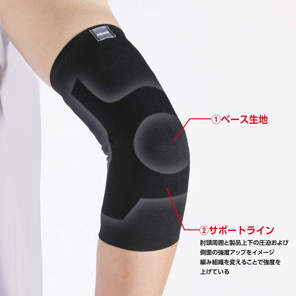 MediAid Elbow Neat 1 Made in Medical by Nihon Sigmax Supporter, Fit, Medium, Black, Piece, Japan, Manufacturer, Unisex,