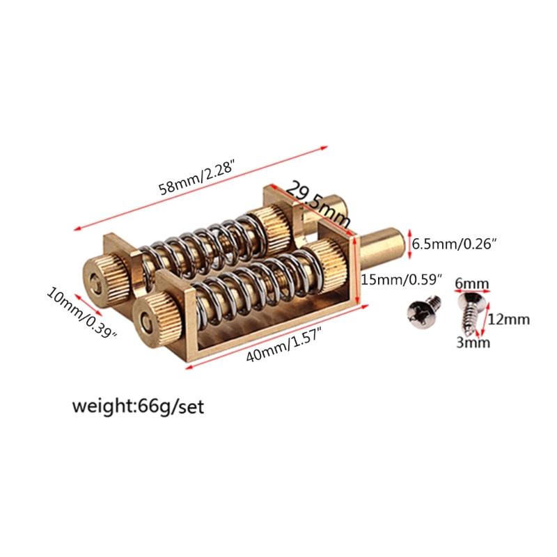 Guitar Brass Tremolo Bridge System Dual-Brass-Rod Trem Stopper Device with Mounting Screws Electric Guitar Accessories