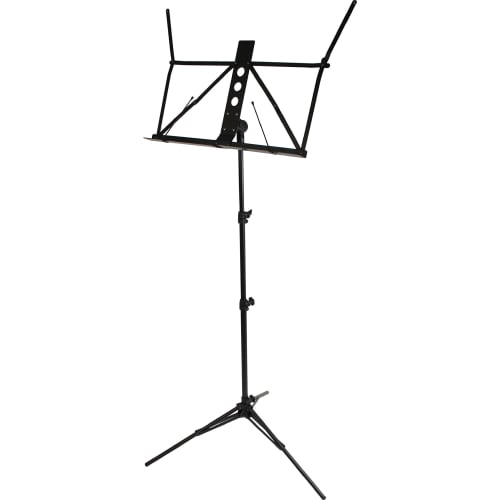 KC Lightweight Aluminum Music Stand MSAL-J/BK Black (Soft Case Included)