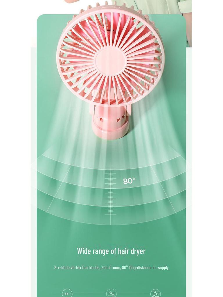 Ventilador dobrável recarregável USB portátil - Mini ventilador portátil ultra silencioso e multifuncional