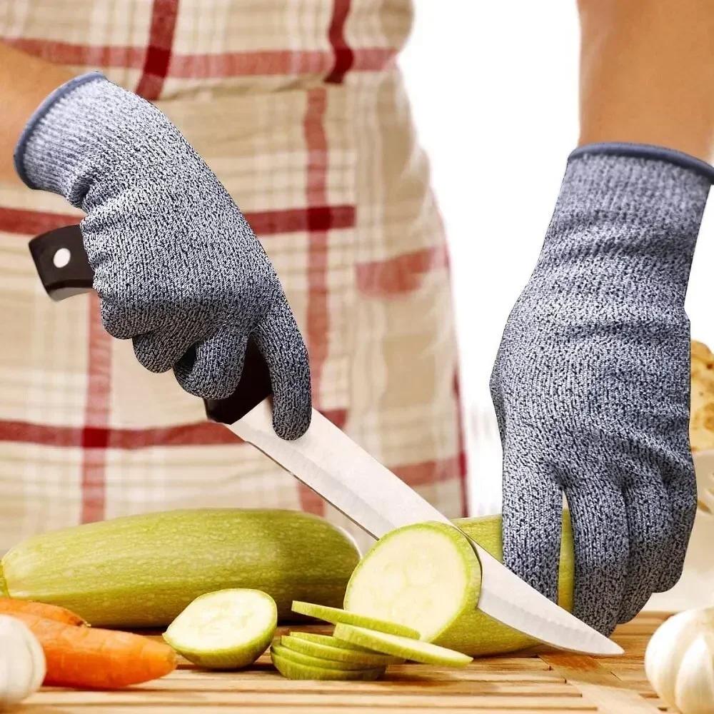 Grade 5 Cut Resistant Gloves Kitchen HPPE Scratch Resistant Glass Cutting Safety Protection for Gardeners Building Cutting Glove