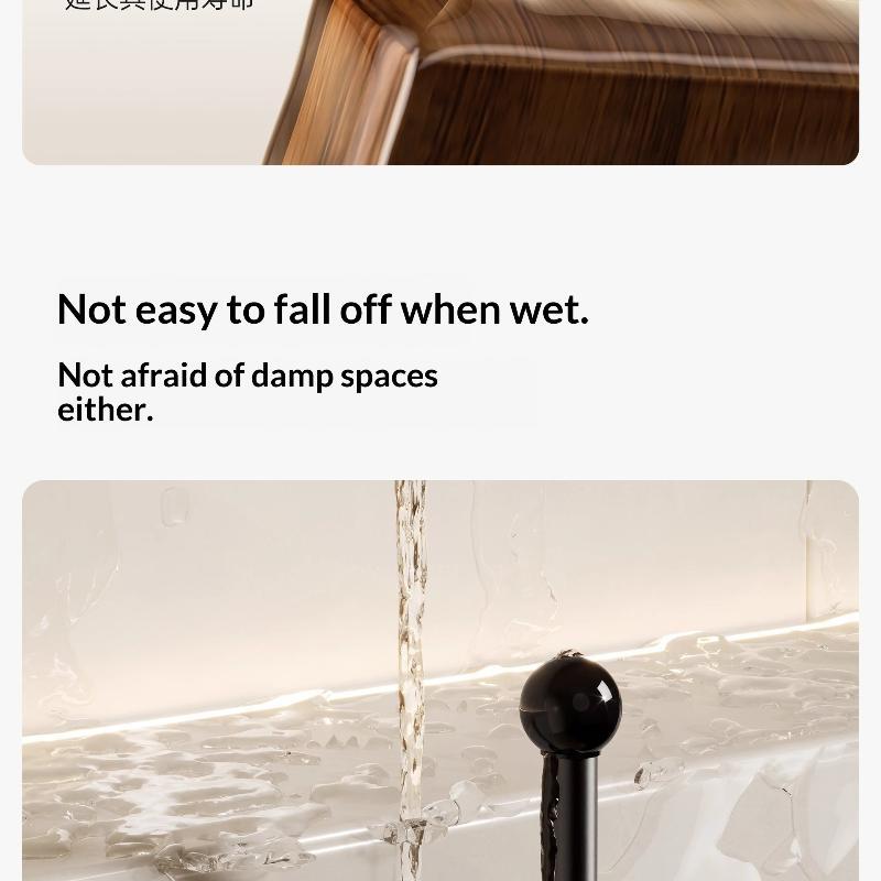 Ganci Murali Autoadesivi in Legno di Noce Robusti Senza Foratura per Bagno Camera da Letto Appendere Cappotti Asciugamani Borse