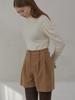 NONLOCAL Two Tuck Corduroy Short Pants - Beige