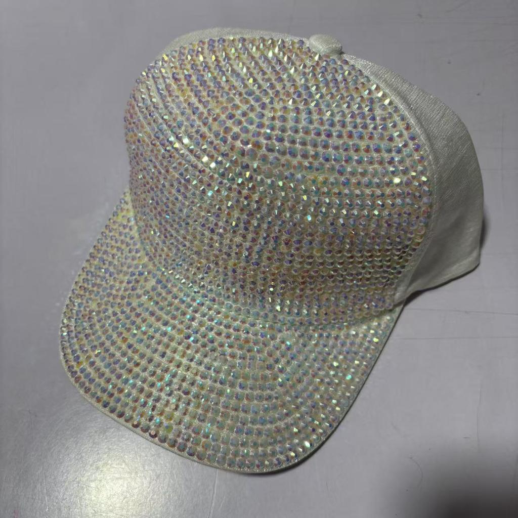 Summer Korean Version Colorful Rhinestone Baseball Cap For Women Sun Protection Sunshade Personality Full Diamond Cap For Men