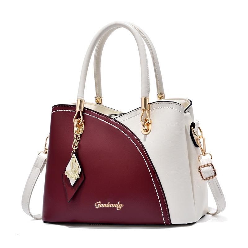 ag women's new fashion handbag large capacity plaid contrasting color women's bag shoulder messenger bag