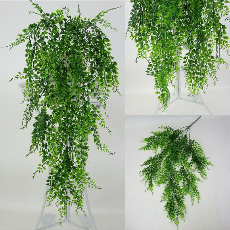 Pure Natural Style Hanging Fake Macrame Fern Succulent Artificial Greenery