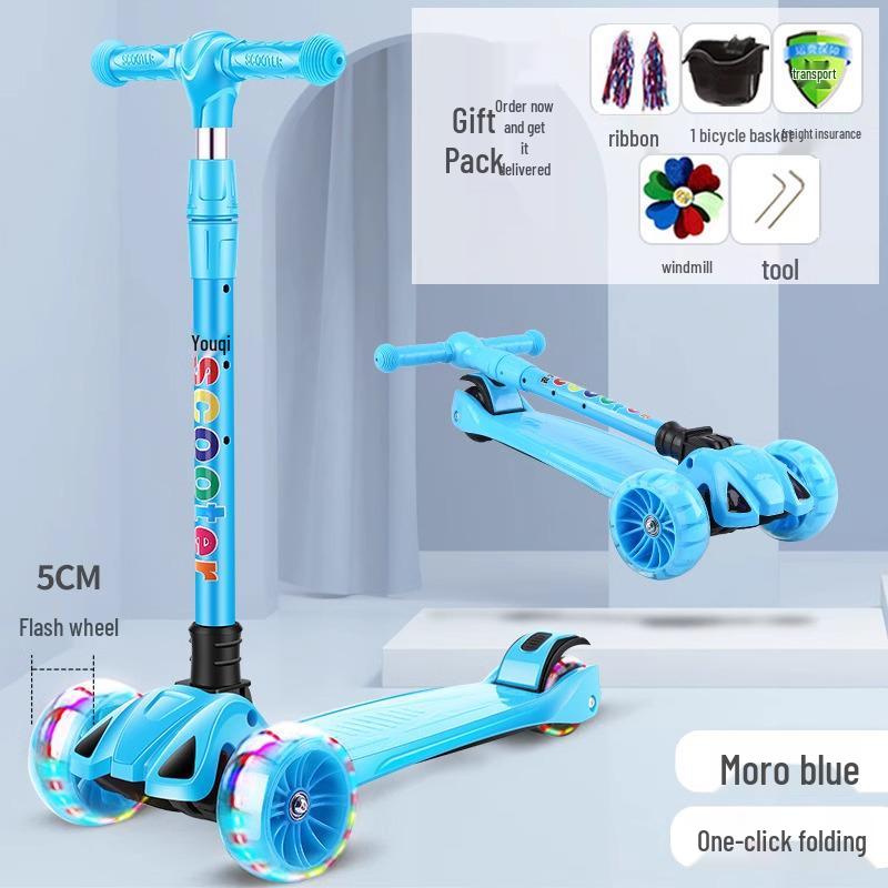 Children's Foldable Scooter for Ages 3-12, Pedal Model, Suitable for Boys and Girls