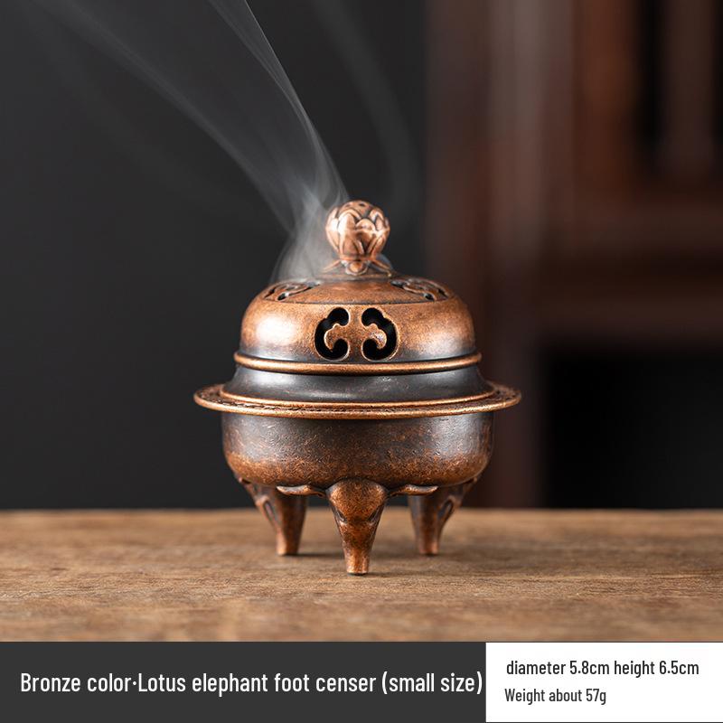 Vertical Baifu Hollow Creative Alloy Incense Burner - Office Decor