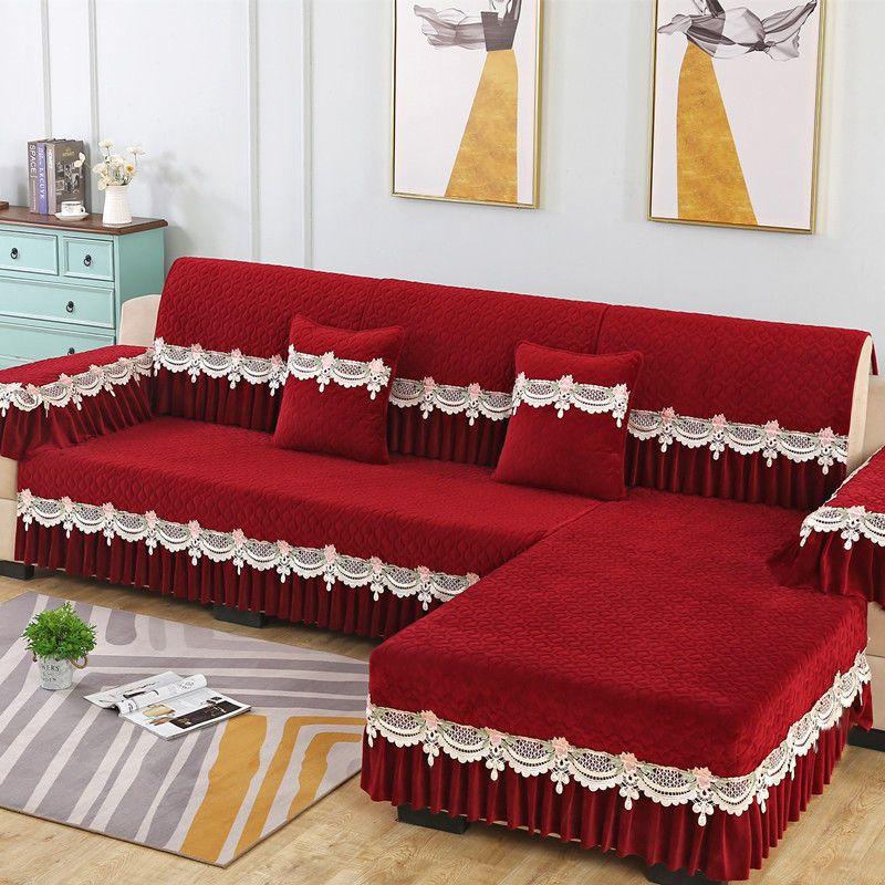 Plush Sofa Covers Four Seasons Sofa Towel Fabric Seat Cushion Backrest Towel Simple Modern Couch Cover Non-slip Sofa Bed Cover