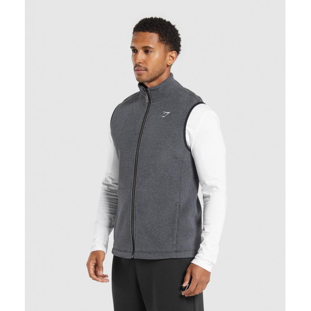 Gymshark Fleece Vest Black Graphite Grey A7a5f Bb29