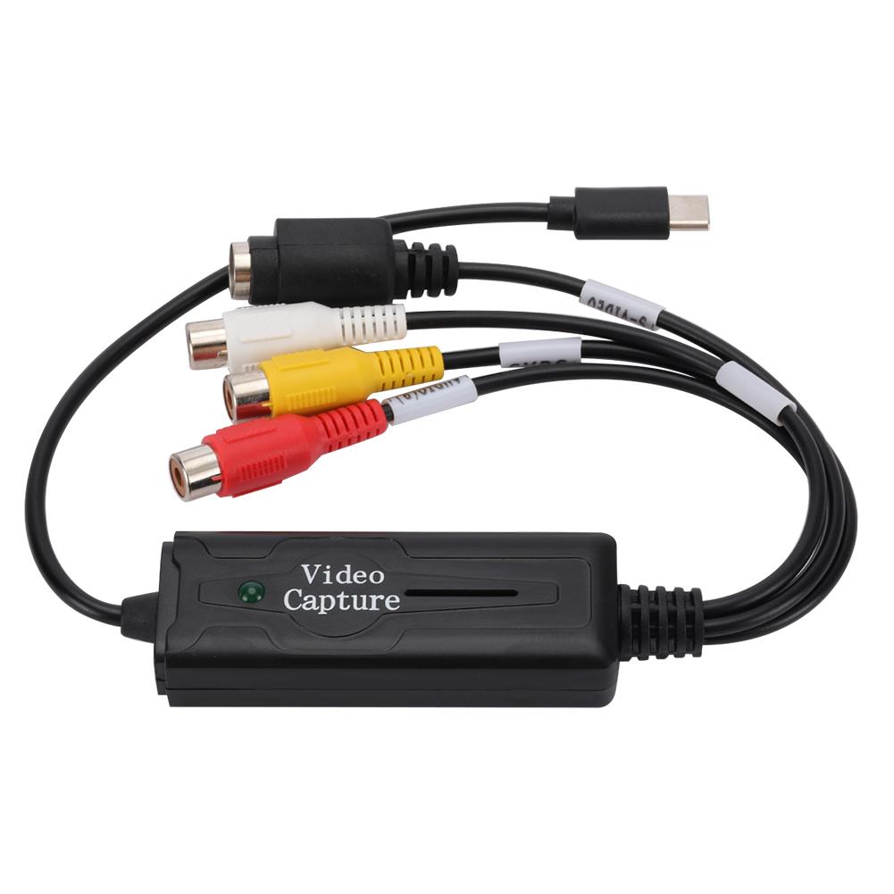 

USB 3.1 Audio Video Capture Card Adapter DVD/VCD/MP4 Type-C DVD Audio Capture Adapter Card Audio Capture Adapter Converter чорний