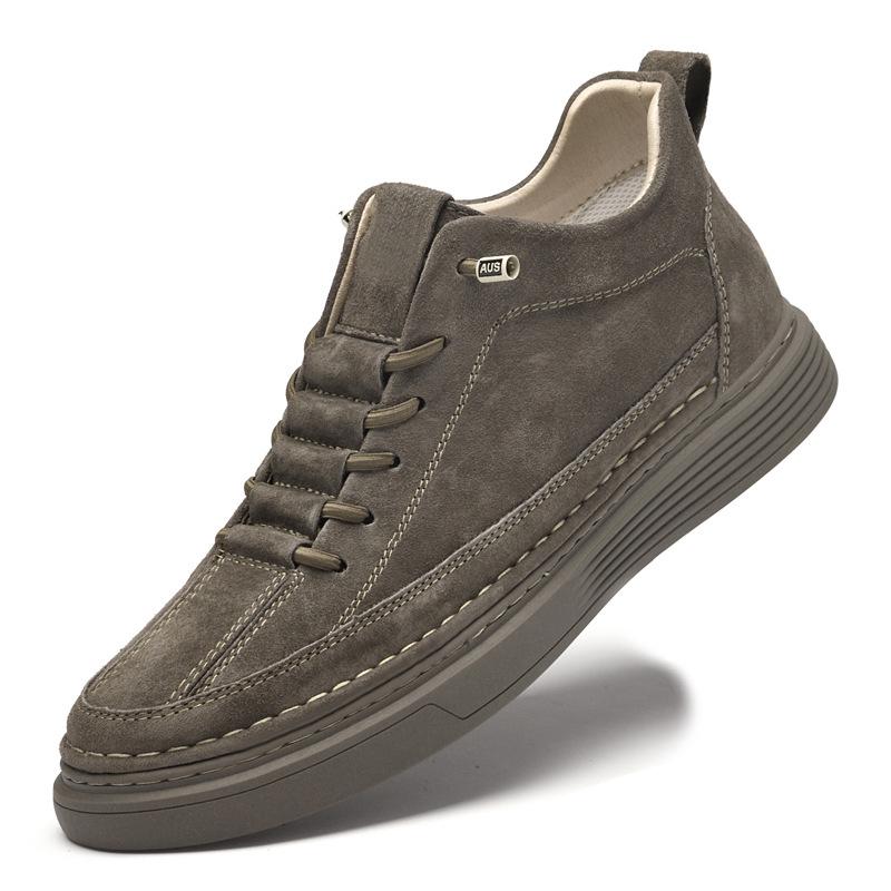 

Men s shoes retro matte suede invisible inner height increase 6cm board shoes men s height increase large size medium help casual shoes men 47