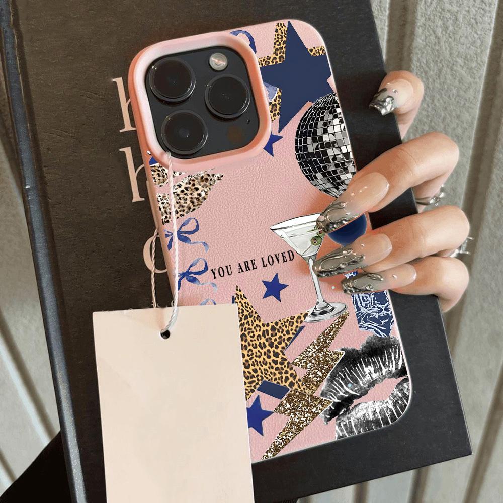 INS Trendy Leopard Print Stars Lichee leather pattern Phone Case For Redmi Note 14 13 12 11 10 9 8 Pro Plus 4G 5G Shockproof
