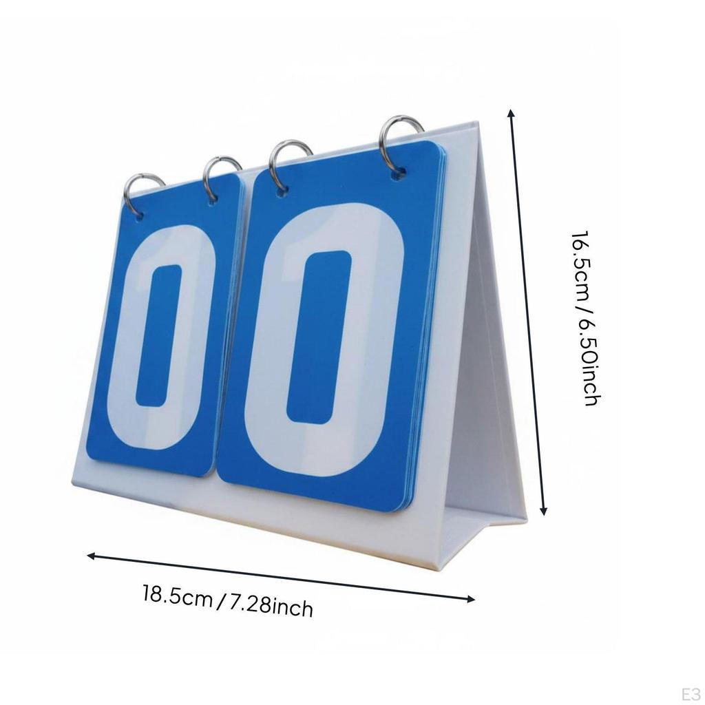 Flip Scoreboard Smooth Turning Tabletop Score Keeper Stainless Steel Rings Manual Turner for