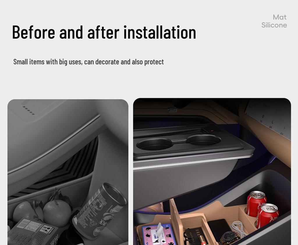 Fits 25 Jihu T5 Models: Non-Slip Silicone Lower Center Console Storage Box for Original Car Interior