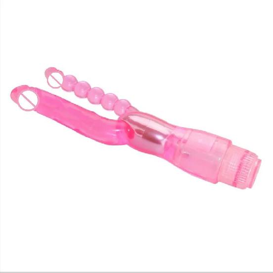 Silicone Soft Double Penetration Vibrator Sex Toys For Women Couples Strapon Dildo Anal Plug G Spot Stimulator Vagina Massage