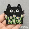 Team Cat Embroidery Patches Appliques For Clothing Diy Sewing Iron On Patches Punk Cartoon Stripes Decoration Accessories
