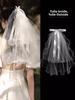 Wedding Veil Bridal Headwear Simple Elegant Soft Tulle Headpiece for Registration Ceremony Engagement And Bride's Gown
